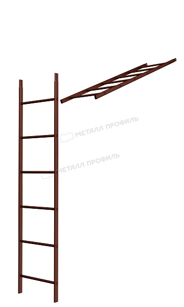 Лестница кровельная стеновая дл. 1860 мм без кронштейнов (8017) ― где приобрести в Обнинске? В Компании Металл Профиль!